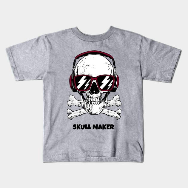 SKULL MAKER Kids T-Shirt by TheAwesomeShop